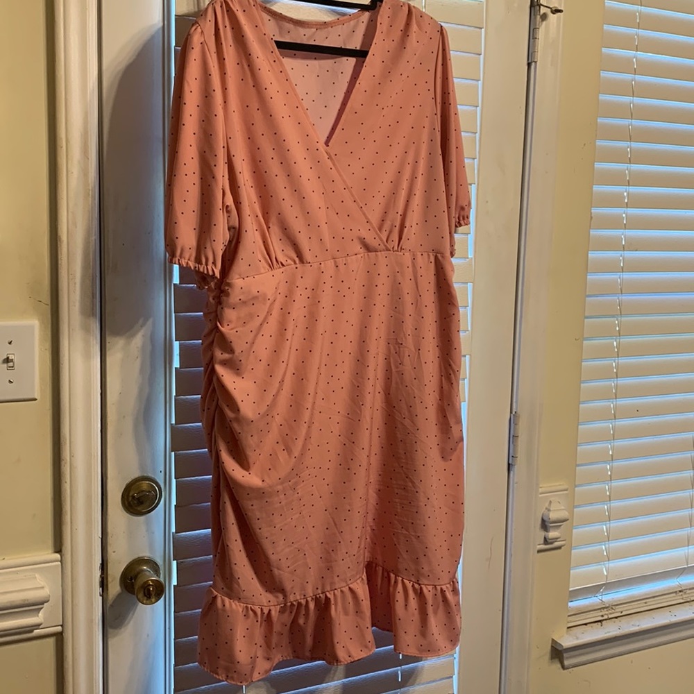 Pink polka dot dress